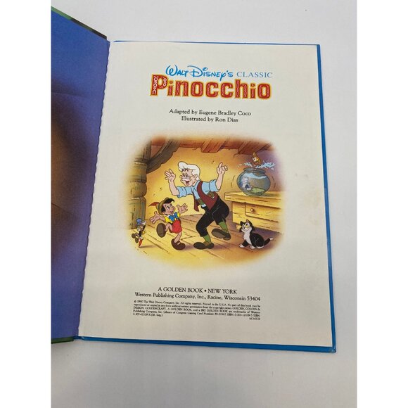 1990 Big Golden Book Walt Disney Classic Pinocchio Hardcover Children's Book - Picture 4 of 4